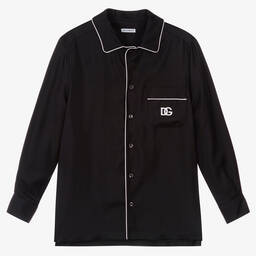 Dolce & Gabbana-Черная шелковая рубашка | Childrensalon Outlet