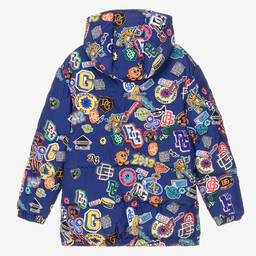 Dolce & Gabbana-Teen Boys Blue Badges Puffer Jacket | Childrensalon Outlet