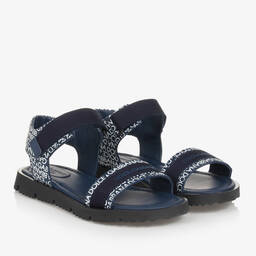 Dolce & Gabbana-Teen Boys Blue Cotton & Leather Sandals | Childrensalon Outlet