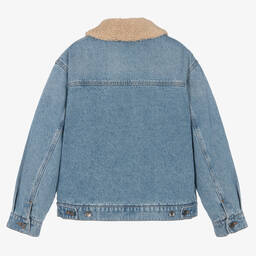 Dolce & Gabbana-Teen Boys Blue Denim & Sherpa Jacket | Childrensalon Outlet