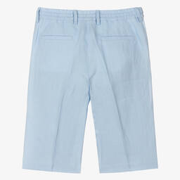 Dolce & Gabbana-Teen Boys Blue Linen Bermuda Shorts | Childrensalon Outlet