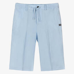 Dolce & Gabbana-Teen Boys Blue Linen Bermuda Shorts | Childrensalon Outlet