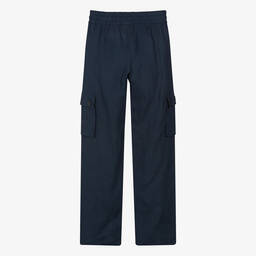 Dolce & Gabbana-Teen Boys Blue Linen Cargo Trousers | Childrensalon Outlet