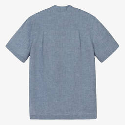 Dolce & Gabbana-Teen Boys Blue Linen Shirt | Childrensalon Outlet