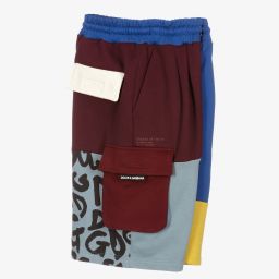 Dolce & Gabbana-شورت تينز ولادي قطن بطبعة ملونة | Childrensalon Outlet