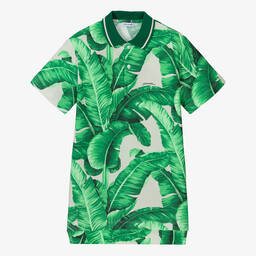 Dolce & Gabbana-Teen Boys Green Cotton Leaf Polo Shirt | Childrensalon Outlet