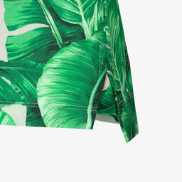 Dolce & Gabbana-Teen Boys Green Cotton Leaf Polo Shirt | Childrensalon Outlet