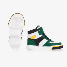 Dolce & Gabbana-Teen Boys Green High-Top Trainers | Childrensalon Outlet