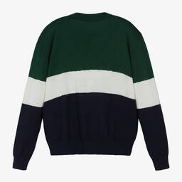 Dolce & Gabbana-Teen Boys Green Striped Tiger Sweater  | Childrensalon Outlet