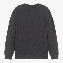 Dolce & Gabbana-Teen Boys Grey Knitted DG Milano Sweater | Childrensalon Outlet