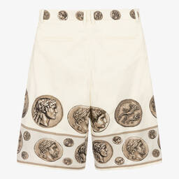 Dolce & Gabbana-شورت قطن تويل لون عاجي تينز ولادي | Childrensalon Outlet