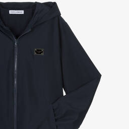 Dolce & Gabbana-Синяя куртка с капюшоном | Childrensalon Outlet