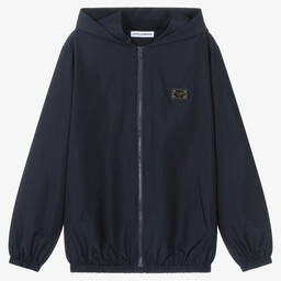 Dolce & Gabbana-Синяя куртка с капюшоном | Childrensalon Outlet