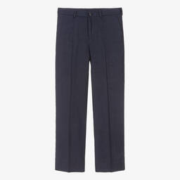 Dolce & Gabbana-Teen Boys Navy Blue Linen Trousers | Childrensalon Outlet