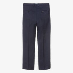 Dolce & Gabbana-Teen Boys Navy Blue Linen Trousers | Childrensalon Outlet