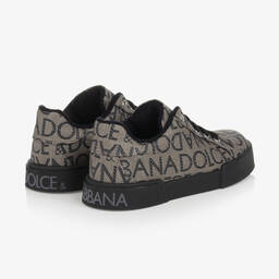 Dolce & Gabbana-Teen Boys Portofino Coated Jacquard Sneakers | Childrensalon Outlet