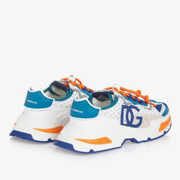 Dolce & Gabbana-حذاء رياضي شبك وجلد لون أبيض للمراهقين | Childrensalon Outlet