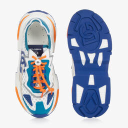 Dolce & Gabbana-حذاء رياضي شبك وجلد لون أبيض للمراهقين | Childrensalon Outlet