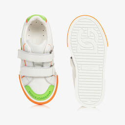 Dolce & Gabbana-Teen Boys White & Orange Velcro Trainers | Childrensalon Outlet