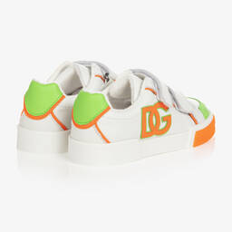 Dolce & Gabbana-Teen Boys White & Orange Velcro Trainers | Childrensalon Outlet