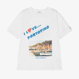 Dolce & Gabbana-Белая футболка для подростков | Childrensalon Outlet