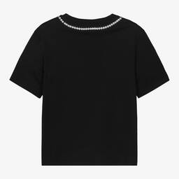 Dolce & Gabbana-Черная хлопковая футболка DG со стразами | Childrensalon Outlet