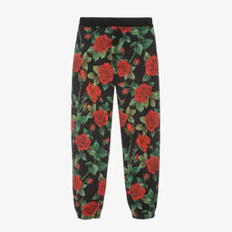 Dolce & Gabbana-Черные хлопковые джоггеры с розами | Childrensalon Outlet