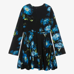 Dolce & Gabbana-Teen Girls Black Floral Jersey Dress | Childrensalon Outlet