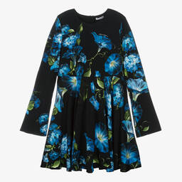 Dolce & Gabbana-Teen Girls Black Floral Jersey Dress | Childrensalon Outlet