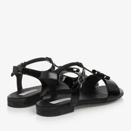 Dolce & Gabbana-Teen Girls Black Patent Leather Sandals | Childrensalon Outlet