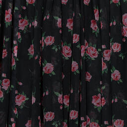 Dolce & Gabbana-Teen Girls Black & Pink Rose Tulle Skirt | Childrensalon Outlet