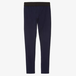 Dolce & Gabbana-Синие хлопковые легинсы с розой | Childrensalon Outlet