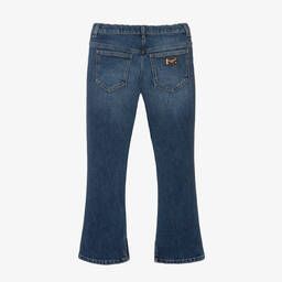 Dolce & Gabbana-Teen Girls Blue Denim Flared Jeans | Childrensalon Outlet