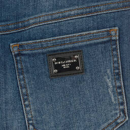 Dolce & Gabbana-تنورة تينز بناتي قطن دنيم لون أزرق | Childrensalon Outlet