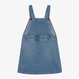 Dolce & Gabbana-Teen Girls Blue Denim Rose Pinafore Dress | Childrensalon Outlet