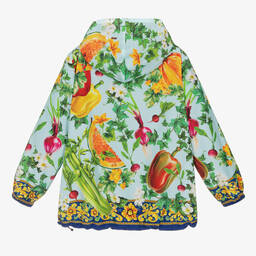 Dolce & Gabbana-Teen Girls Blue Farmer Print Jacket | Childrensalon Outlet