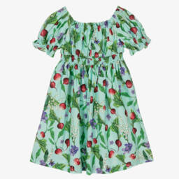 Dolce & Gabbana-Подростковое платье с синим цветочным принтом для девочек | Childrensalon Outlet