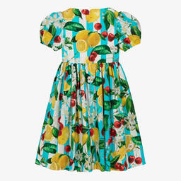 Dolce & Gabbana-فستان قطن بوبلين لون أزرق للمراهقات | Childrensalon Outlet