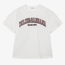 Dolce & Gabbana-Teen Girls Glitter Logo Tee | Childrensalon Outlet