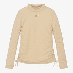 Dolce & Gabbana-توب بياقة عالية تينز بناتي مزيج لوركس ذهبي | Childrensalon Outlet