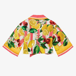 Dolce & Gabbana-Teen Girls Lemon & Cherry Print Cotton Blouse | Childrensalon Outlet