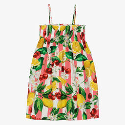 Dolce & Gabbana-Teen Girls Lemon & Cherry Print Cotton Dress | Childrensalon Outlet