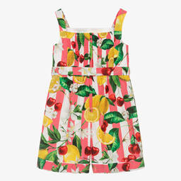 Dolce & Gabbana-Teen Girls Lemon & Cherry Print Cotton Playsuit | Childrensalon Outlet