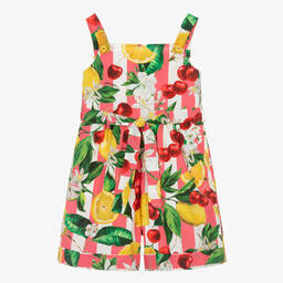 Dolce & Gabbana-Teen Girls Lemon & Cherry Print Cotton Playsuit | Childrensalon Outlet