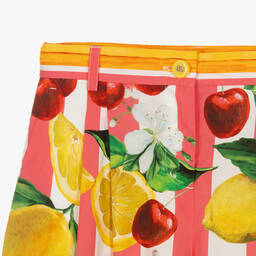 Dolce & Gabbana-Teen Girls Lemon & Cherry Print Cotton Trousers | Childrensalon Outlet