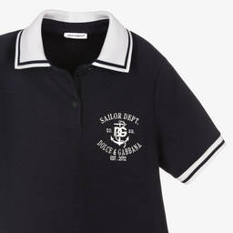 Dolce & Gabbana-Teen Girls Navy Blue Polo Dress | Childrensalon Outlet