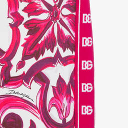 Dolce & Gabbana-Teen Girls Pink Cotton Majolica Joggers | Childrensalon Outlet