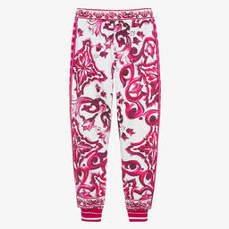 Dolce & Gabbana-Teen Girls Pink Cotton Majolica Joggers | Childrensalon Outlet