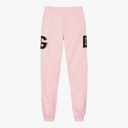 Dolce & Gabbana-Teen Girls Pink DG Logo Joggers | Childrensalon Outlet