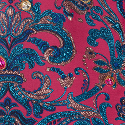  دولتشي آند غابانا-فستان تينز بناتي جاكارد لون زهري وأزرق | Childrensalon Outlet